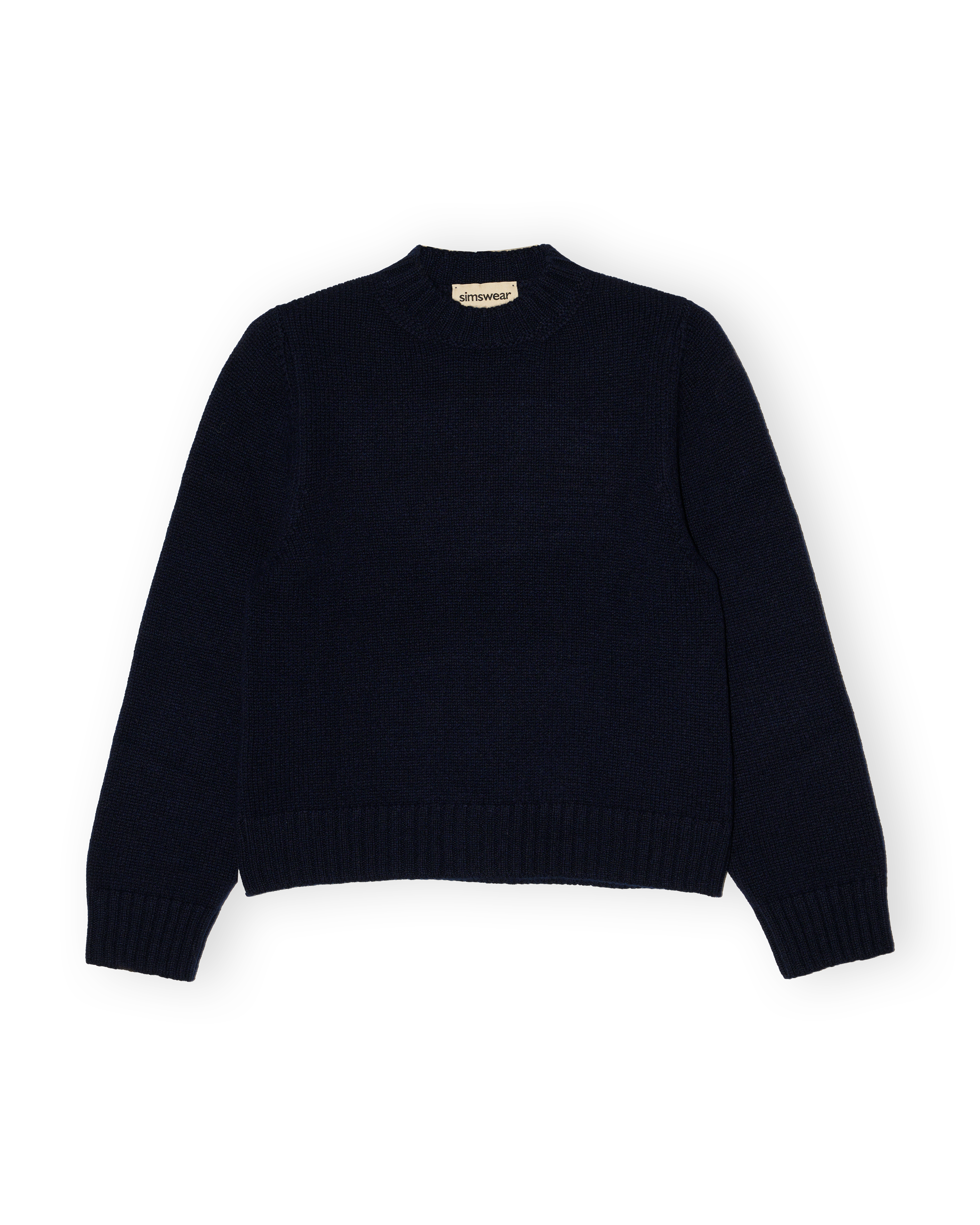 Merino Lambswool Jumper - Navy Blue