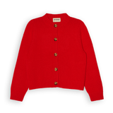 Merino Lambswool Cardigan - Poppy Red