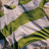 Lightweight Cropped Rugby Jumper - Apple Green Stripe