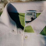 Lightweight Cropped Rugby Jumper - Apple Green Stripe