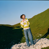 Lightweight Cropped Rugby Jumper - Apple Green Stripe