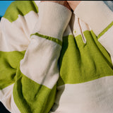 Lightweight Rugby Jumper - Apple Green Stripe