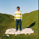 Lightweight Rugby Jumper - Apple Green Stripe