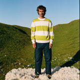Lightweight Crewneck Jumper - Apple Green Stripe