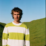 Lightweight Crewneck Jumper - Apple Green Stripe
