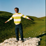 Lightweight Crewneck Jumper - Apple Green Stripe