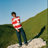 Lightweight Crewneck Jumper - Redcurrant Stripe