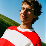 Lightweight Crewneck Jumper - Redcurrant Stripe