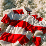 Lightweight Cropped Rugby Jumper - Redcurrant Stripe
