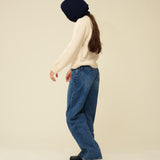 Merino Lambswool Hood - Navy Blue (knitted-to-order)