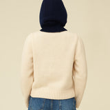 Merino Lambswool Hood - Navy Blue (knitted-to-order)