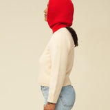Merino Lambswool Hood - Poppy Red (knitted-to-order)
