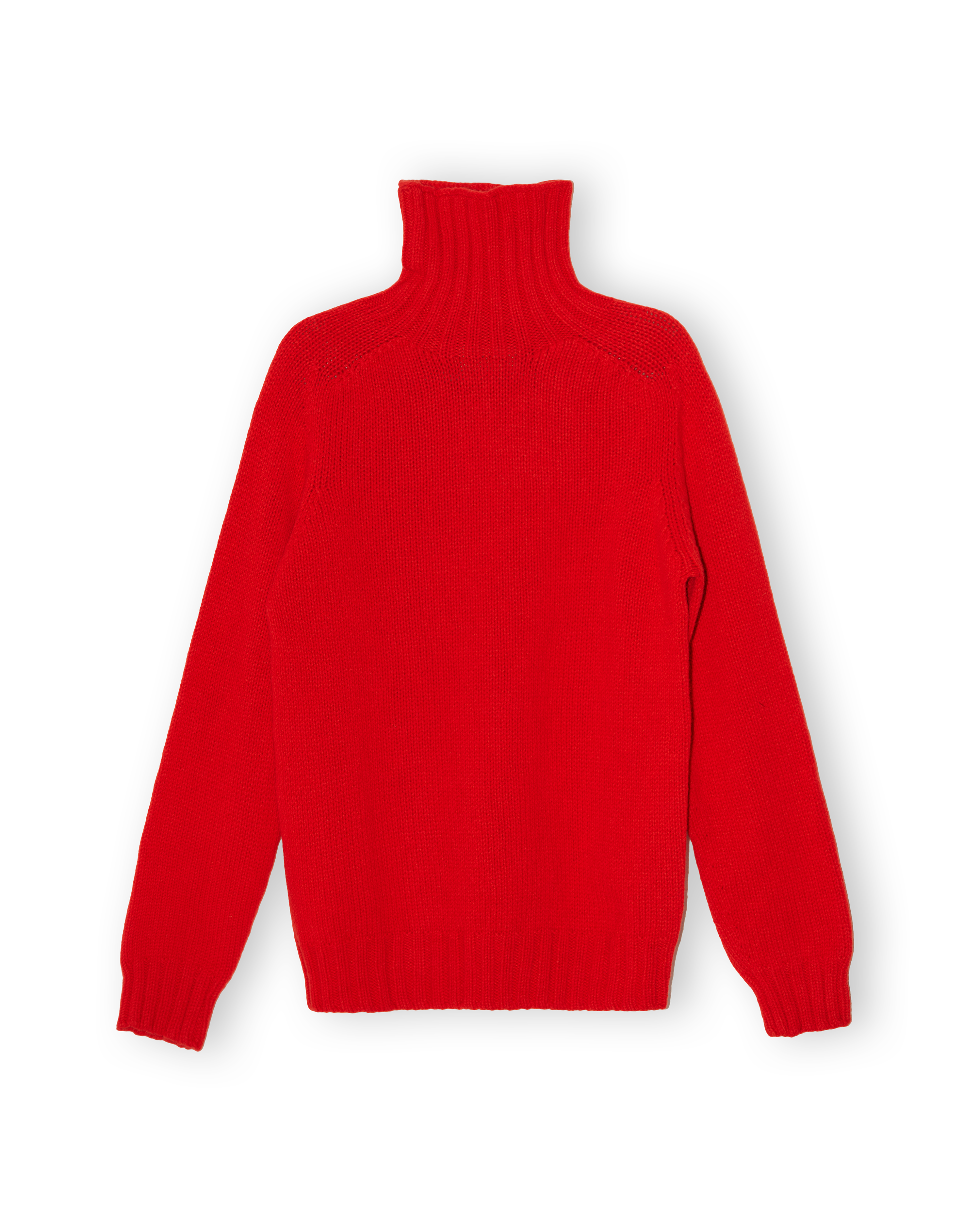 Chunky Merino Lambswool Roll Neck - Poppy Red